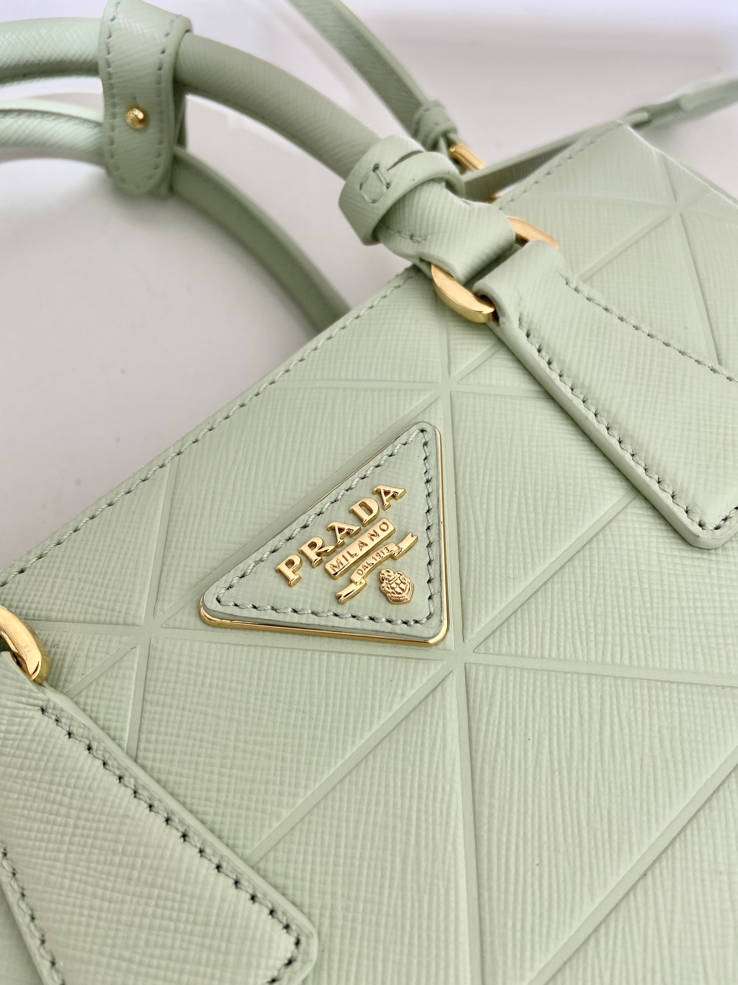 Prada Small Galleria Saffiano Leather Bag Tote Shoulder Bag Light Green 1BA896 